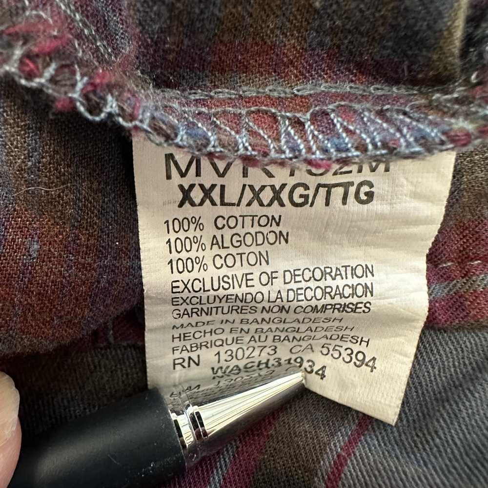 Wrangler Retro MVR152M Shirt Sz XXL Red/Gray Plaid W/Pearl Snaps - Picture 6 of 6